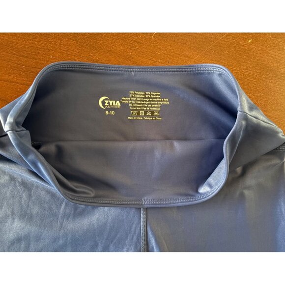 ZYIA Active Blue Metallic Light n Tight Hi-Rise Athletic Leggings Size 8 - 10 M - Picture 4 of 10